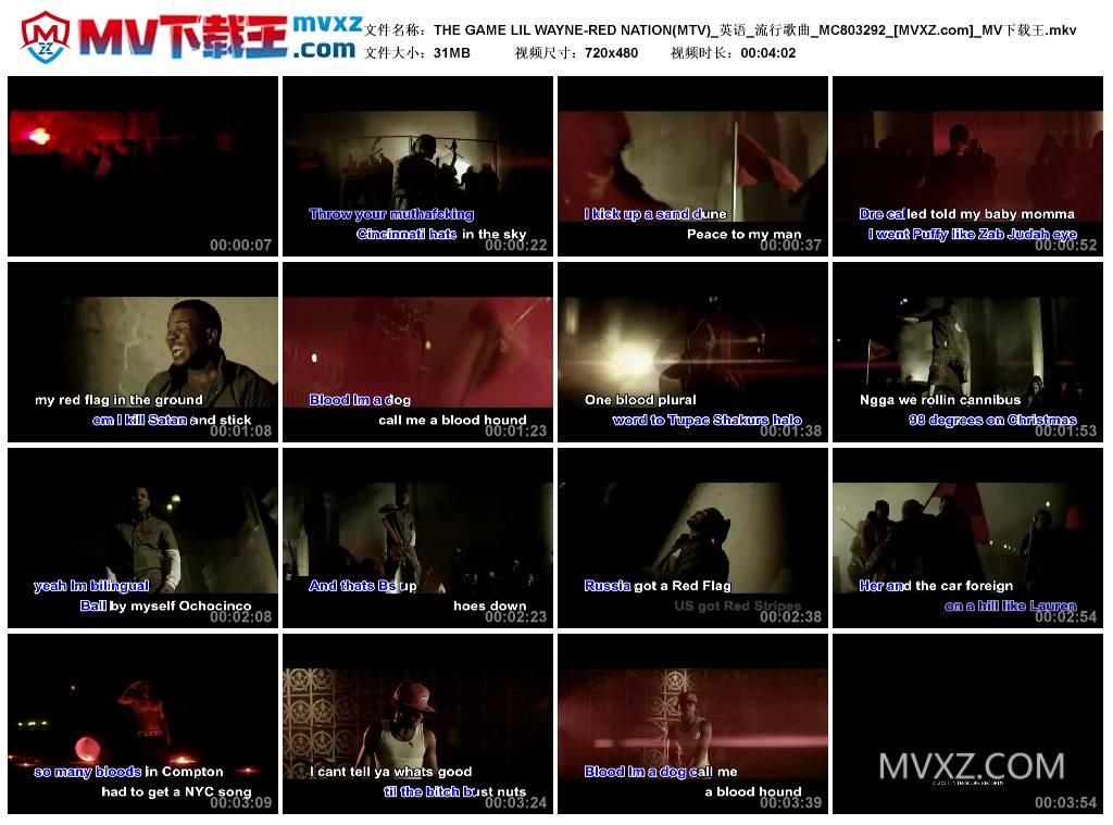 THE GAME LIL WAYNE-RED NATION(MTV)_英语_流行歌曲_MC803292